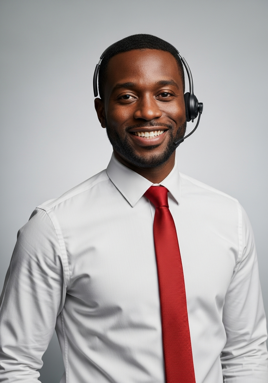 A trained U.S.-based Support America technician, smiling